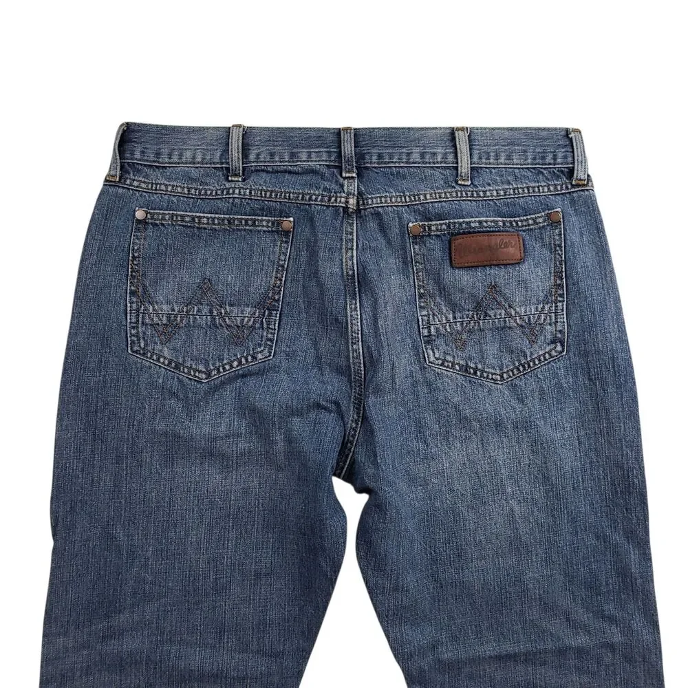 Wrangler Retro Slim Straight Mens 36x30 Denim Western Rodeo Ranch 100% Cotton - Picture 9 of 10